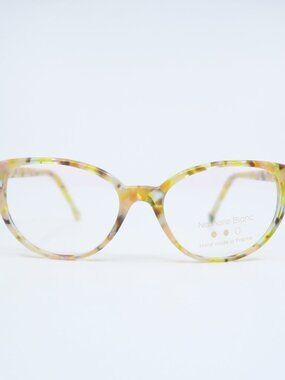 Nathalie Blanc OLIVIA CM01 Col. 614 Tan Marble Cat Eye, New, Eyeglasses Frames.